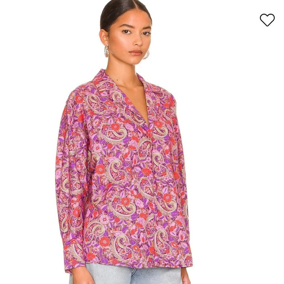 Tell Your Friends / Revolve NWT Basilica Paisley Blouse Size M - Picture 12 of 14